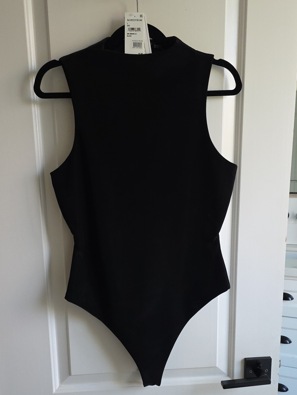 Naked Wardrobe Black Sleeveless Mock-Neck Body Suit, NWT
